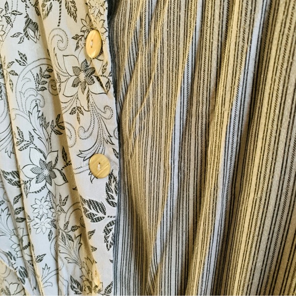 Gunne Sax Vintage 80s Gray Floral Leaf Swirl Back Button Midi Dress | Size 12 - Picture 7 of 11